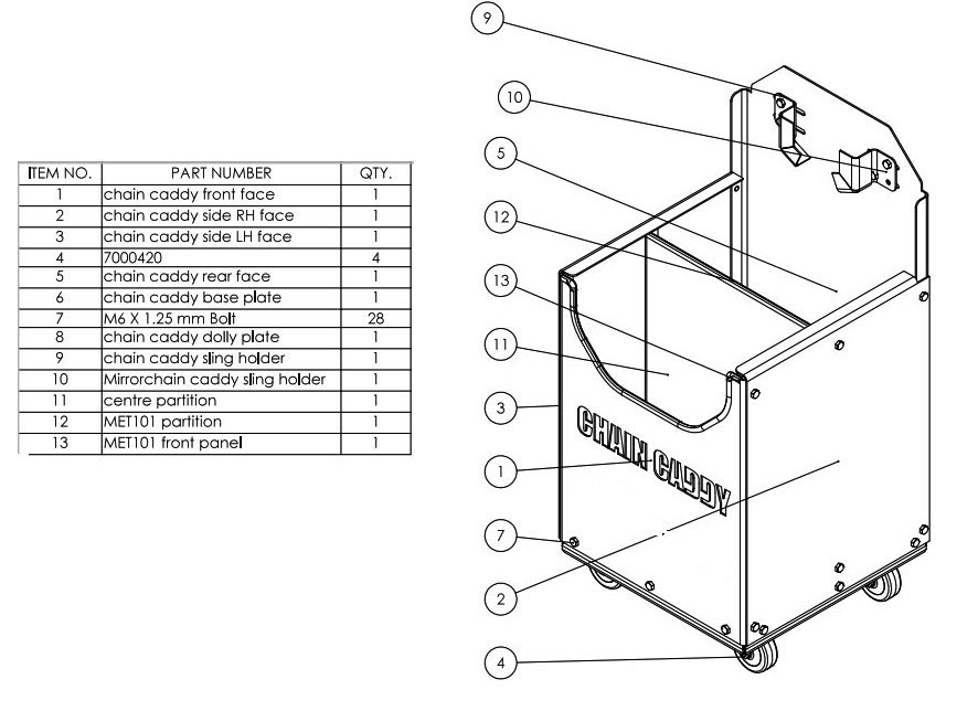 chain caddy parts